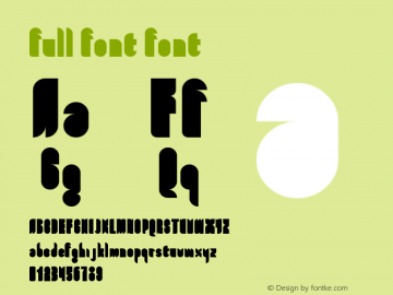 full font font Version 1.0 Font Sample