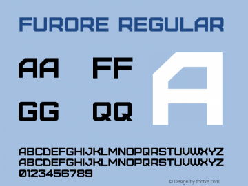 Furore Regular Version 1.000 Font Sample