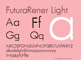 FuturaRener Light Version 1.0 Font Sample