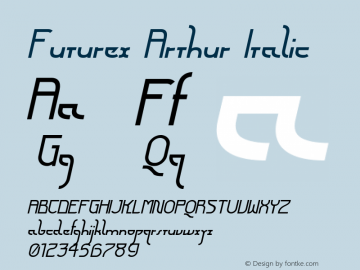 Futurex Arthur Italic Version 1.1 2009 Font Sample