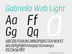 Gabriello Web Light Version 1.1 2014 Font Sample