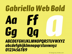 Gabriello Web Bold Version 1.1 2014 Font Sample