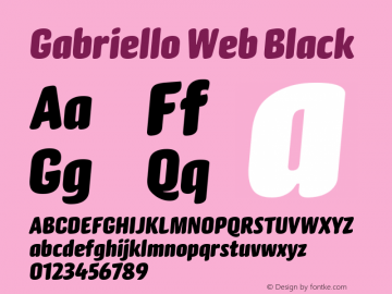 Gabriello Web Black Version 1.1 2014 Font Sample