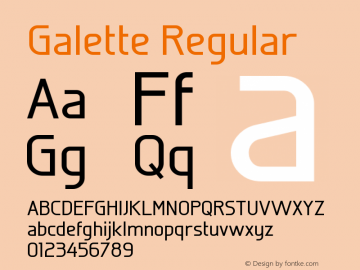 Galette Regular Version 1.005 Font Sample
