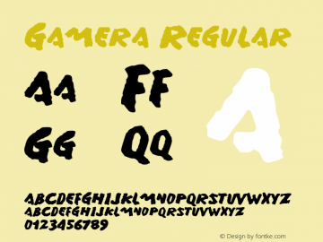 Gamera Regular Macromedia Fontographer 4.1.3 12/10/06 Font Sample