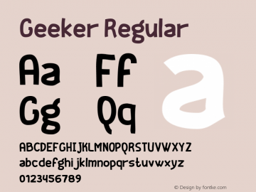 Geeker Regular Version 2.00 Font Sample