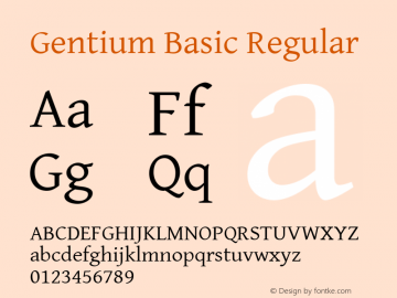 Gentium Basic Regular Version 1.100 Font Sample