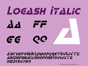 Logash Italic W.S.I. Int'l v1.1 for GSP: 6/20/95图片样张