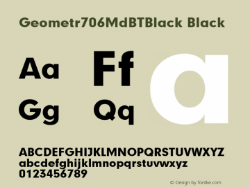 Geometr706MdBTBlack Black mfgpctt-v4.4 Dec 7 1998 Font Sample