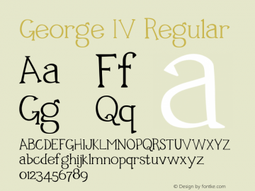 George IV Regular 1.001 Font Sample