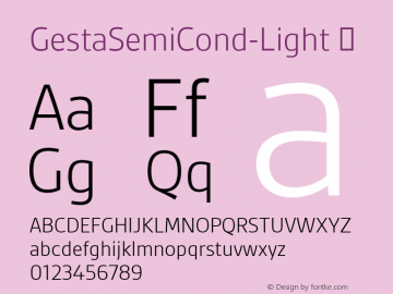 GestaSemiCond-Light ☞ Version 1.000;com.myfonts.r-type.gesta-semi-condensed.light.wfkit2.3SuU Font Sample