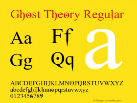 Ghost Theory Regular Version 1.00 January 28, 2010, initial release Font Sample