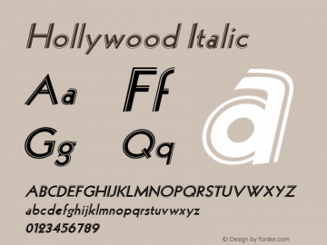 Hollywood Italic The IMSI MasterFonts Collection, tm 1995 IMSI Font Sample