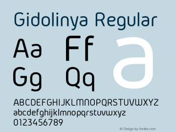 Gidolinya Regular Version 1.0.3 Font Sample