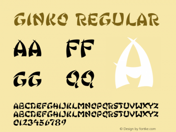 Ginko Regular Version 1.25 - March 22, 1996 Font Sample