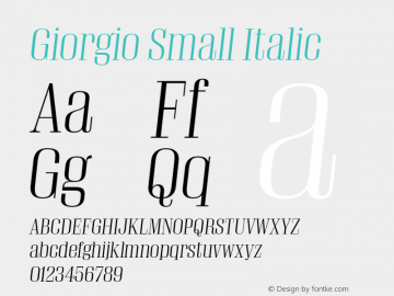 Giorgio Small Italic Version 001.002 2009图片样张