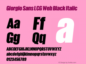 Giorgio Sans LCG Web Black Italic Version 1.001 2012图片样张