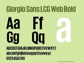 Giorgio Sans LCG Web Bold Version 001.001 2009图片样张