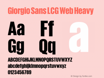 Giorgio Sans LCG Web Heavy Version 1.001 2012图片样张
