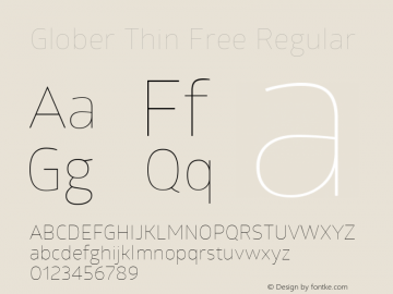 Glober Thin Free Regular Version 1.000 Font Sample