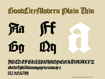 GoodCityModern Plain Thin Version Altsys Metamorphosis Font Sample