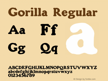 Gorilla Regular 1.76 Font Sample