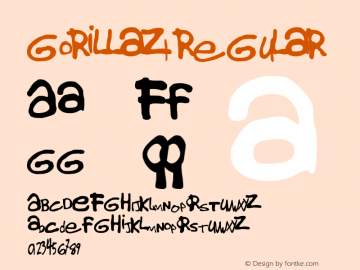 Gorillaz1 Regular Version 1.00 Font Sample
