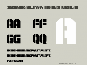 Goshawk Military Inverse Regular Version 1.0 Font Sample