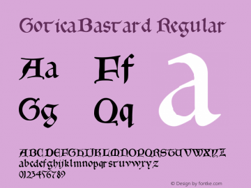 GoticaBastard Regular 1.0 2004-08-14 Font Sample