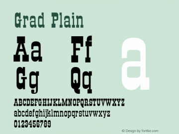 Grad Plain 001.001 Font Sample