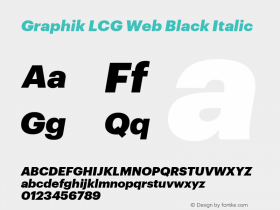 Graphik LCG Web Black Italic Version 001.000 2009图片样张