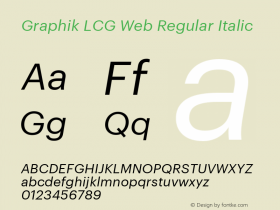 Graphik LCG Web Regular Italic Version 001.000 2009图片样张