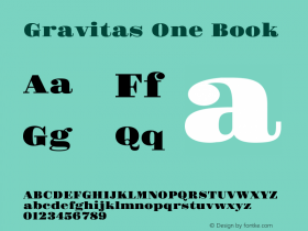 Gravitas One Book Version 1.001 Font Sample