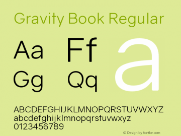 Gravity Book Regular Version 1.000;PS 002.000;hotconv 1.0.70;makeotf.lib2.5.58329图片样张