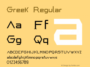 Greek Regular Version 1.0 Font Sample
