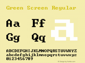 Green Screen Regular Version 1.00 Font Sample