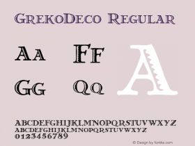 GrekoDeco Regular version 1.1  April 1996 Font Sample