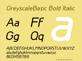 GreyscaleBasic Bold Italic Version 001.000图片样张