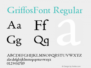 GriffosFont Regular 1.0 Font Sample