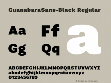 GuanabaraSans-Black Regular Version 1.001;PS 001.001;hotconv 1.0.70;makeotf.lib2.5.58329 Font Sample