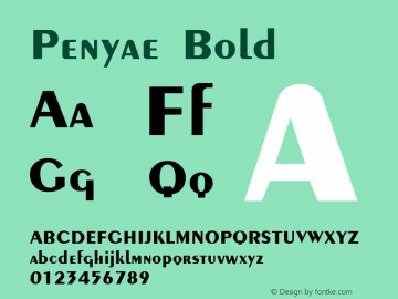 Penyae Bold Publisher's Paradise -- Media Graphics International Inc. Font Sample