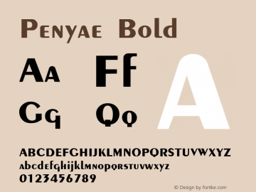 Penyae Bold The IMSI MasterFonts Collection, tm 1995, 1996 IMSI (International Microcomputer Software Inc.) Font Sample