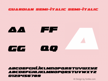 Guardian Semi-Italic Semi-Italic Version 2.0; 2015 Font Sample