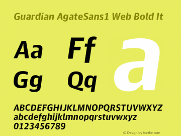 Guardian AgateSans1 Web Bold It Version 001.002 2011图片样张