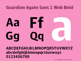 Guardian Agate Sans 1 Web Bold Version 1.2 2011 Font Sample