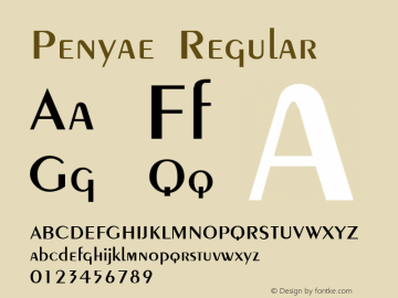 Penyae Regular WSI:  11/27/92 Font Sample