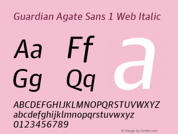 Guardian Agate Sans 1 Web Italic Version 1.2 2011图片样张