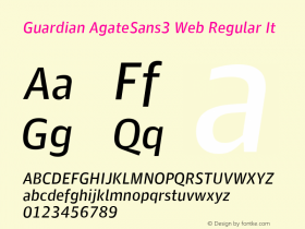 Guardian AgateSans3 Web Regular It Version 001.002 2011 Font Sample