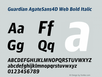 Guardian AgateSans4D Web Bold Italic Version 001.002 2011图片样张