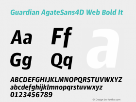 Guardian AgateSans4D Web Bold It Version 001.002 2011 Font Sample